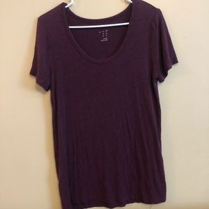 Maroon scoop neck tee